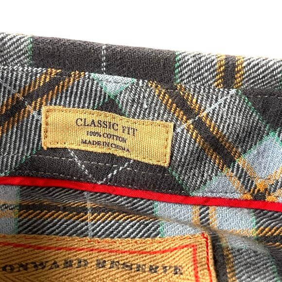 Onward Reserve Mens Field Flannel Shirt Plaid Classic Fit Large Retail $138 - Picture 8 of 10